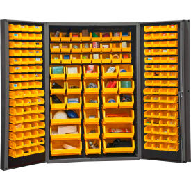Durham Mfg.® Storage Bin Cabinet 176 Yellow Hook-on Bins 48