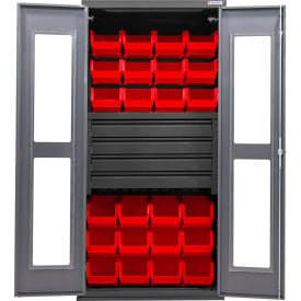 GoVets Clear-View Configurable Drawer Cabinet Gray 36