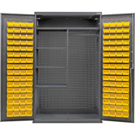 GoVets E-Lock Configurable Combination Cabinet48x24x78Gray4 Shelf120 Yellow Bins 934SYL708