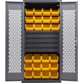 GoVets Configurable Ventilated Drawer Cabinet36Wx24Dx78HGray4 Drawers24 Yellow Bins 942SYL708