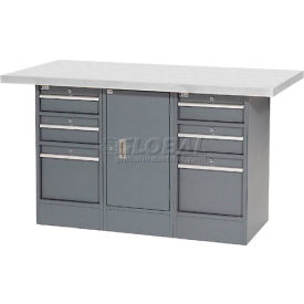 GoVets™ Workbench w/ Laminate Top 6 Drawers & 1 Cabinet 60