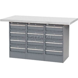 GoVets™ Workbench w/ Laminate Square Edge Top & 12 Drawers 60