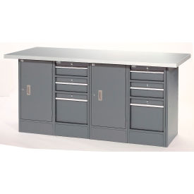 GoVets™ Workbench w/ Laminate Top 6 Drawers & 2 Cabinets 72