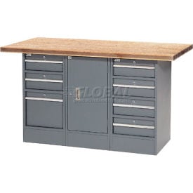 GoVets™ Workbench w/ Shop Top Square Edge 7 Drawers & 1 Cabinet 60