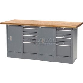 GoVets™ Workbench w/ Shop Top Square Edge 6 Drawers & 2 Cabinets 72