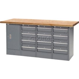 GoVets™ Workbench w/ Shop Top Square Edge 12 Drawers & 1 Cabinet 72