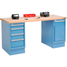 GoVets™ 60 x 30 Maple Square Edge 4 Drawer & Cabinet Workbench 340651
