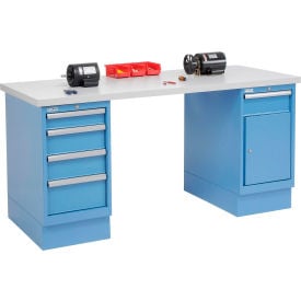 GoVets™ 60 x 30 Plastic Square Edge 4 Drawer & Cabinet Workbench 342651