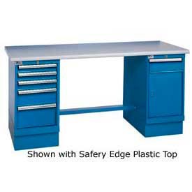 GoVets™ 60x30 Square Maple Pedestal Workbench with 4 Drawers & Cabinet 862253