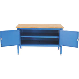 GoVets™ Security Cabinet Bench w/ Maple Square Edge Top 72