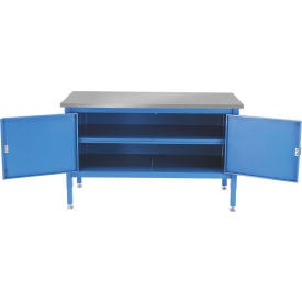 GoVets™ Security Cabinet Bench w/ Stainless Steel Square Edge Top 60