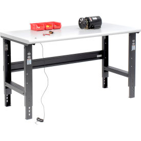 GoVets™ 60x30 Adjustable Height Workbench C-Channel Leg - ESD Safety Edge - Black 225BK250
