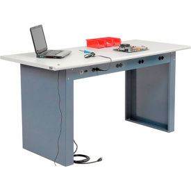 GoVets™ Panel Leg Workbench w/ESD Safety Edge Top & Power Apron 72