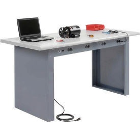 GoVets™ Panel Leg Workbench w/ESD Safety Edge Top & Power Apron 72