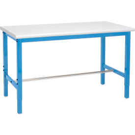 GoVets™ 60 x 36 Adjustable Height Workbench Square Tube Leg - ESD Safety Edge - Blue 266BL607