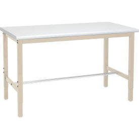 GoVets™ 72 x 36 Adjustable Height Workbench Square Tube Leg - ESD Safety Edge - Tan 268TN607