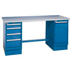 GoVets™ 60 x 30 ESD Square Edge 4 Drawer & Cabinet Workbench 344651