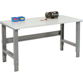 GoVets™ 72x30 Adjustable Height Workbench C-Channel Leg - ESD Square Edge Gray 968254