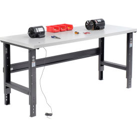 GoVets™ 72x30 Adjustable Height Workbench C-Channel Leg - ESD Square Edge Black 968BK254