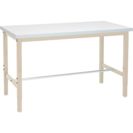 GoVets™ 48 x 30 Adjustable Height Workbench Square Tube Leg - ESD Square Edge - Tan 990TN606
