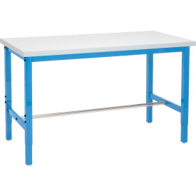 GoVets™ 48 x 36 Adjustable Height Workbench Square Tube Leg - ESD Square Edge - Blue 991BL606