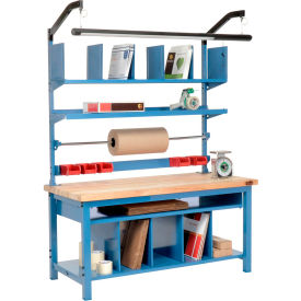 GoVets™ Complete Packing Workbench Maple Butcher Block Square Edge 72