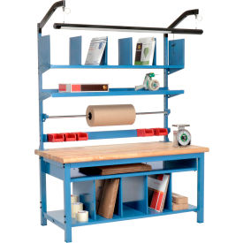 GoVets™ Complete Packing Workbench Maple Butcher Block Safety Edge 60