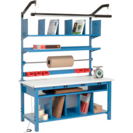 GoVets™ Complete Packing Workbench W/Power Apron ESD Safety Edge 72