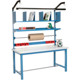 GoVets™ Packing Workbench W/Riser Kit Laminate Square Edge 60