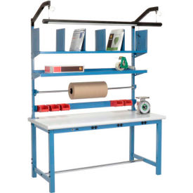 GoVets™ Packing Workbench W/Riser Kit & Power Apron Laminate Safety Edge 60