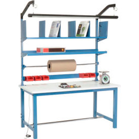 GoVets™ Packing Workbench W/Riser Kit ESD Square Edge 72