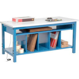 GoVets™ Packing Workbench W/Lower Shelf Kit ESD Square Edge 60