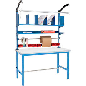 GoVets™ Packing Workbench W/Riser Kit Laminate Square Edge 72