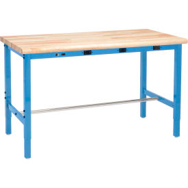 GoVets™ Packing Workbench W/Power Apron Butcher Block Safety Edge 72