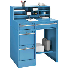 GoVets™ Pedestal Shop Desk w/ 4 Drawers & Shelf 38