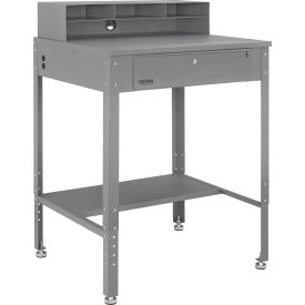 GoVets™ Flat Surfaced Shop Desk w/ Pigeonhole Riser 34-1/2