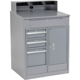 GoVets™ Cabinet Shop Desk w/ Riser & 4 Drawers 34-1/2