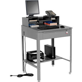 GoVets™ Sloped Shop Desk w/ Pigeonhole Riser 34-1/2