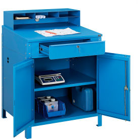 GoVets™ Cabinet Shop Desk w/ Pigeonhole Riser 34-1/2