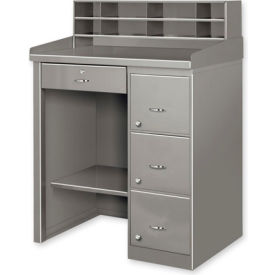 GoVets™ Pedestal Shop Desk W/ 4 Drawers & Shelf 39