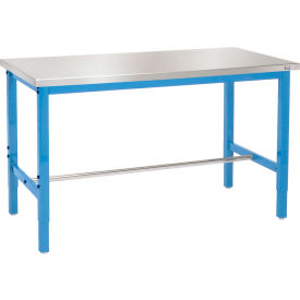 GoVets™ 48x30 Adj. Height Workbench Square Tube Leg Stainless Steel Square Edge BL 261BL242