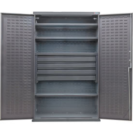 GoVets E-Lock Configurable Drawer Cabinet 48Wx24Dx78H Gray 4 Shelf 4 Drawers 837S708