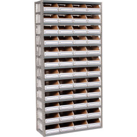 GoVets™ Steel Open Shelving with 48 Corrugated Shelf Bins 13 Shelves - 36x12x73 009235
