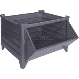 GoVets Stackable Steel Container Hopper Front 48