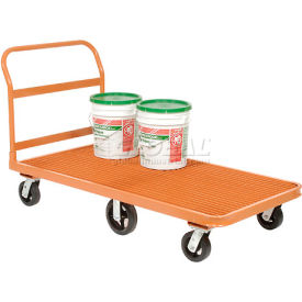 GoVets™ Steel Grating Deck Depot Flatbed Platform Truck 6 Wheels 60x30 3200 Lb. Cap. 871241