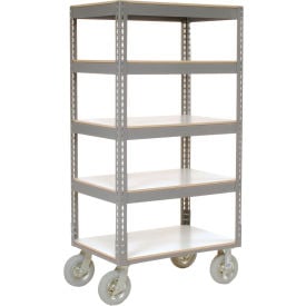 GoVets™ Boltless Shelf Truck w/5 Shelves & Pneumatic Casters 36