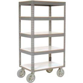 GoVets™ Boltless Shelf Truck w/5 Shelves & Pneumatic Casters 36