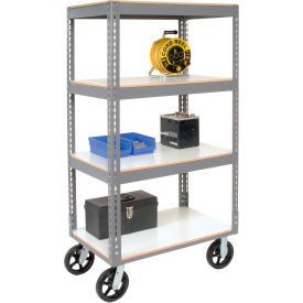GoVets™ Boltless Shelf Truck w/4 Shelves & Rubber Casters 48