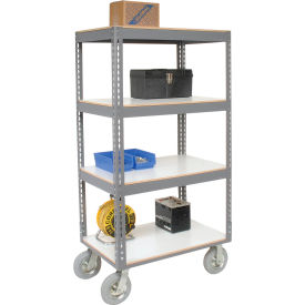 GoVets™ Boltless Shelf Truck w/4 Shelves & Pneumatic Casters 48