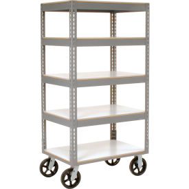 GoVets™ Boltless Shelf Truck w/5 Shelves & Rubber Casters 48